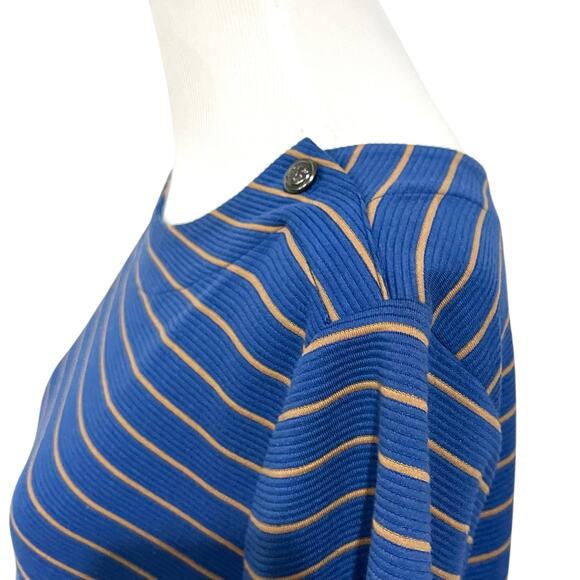 Lands End Dress Womens Plus 1X Tee Shirt Shift Striped Pockets Coastal Nautical - Picture 4 of 10